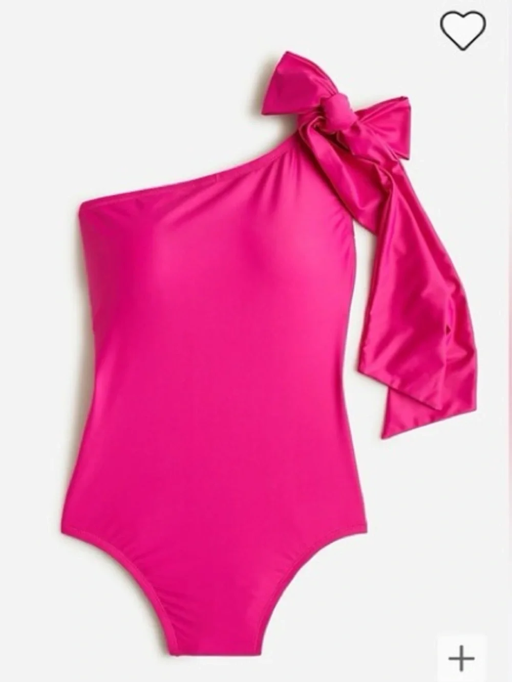 J. Crew One-Shoulder Bow Tie One-Piece Swimsuit, Fuchsia, Size 8, NWT